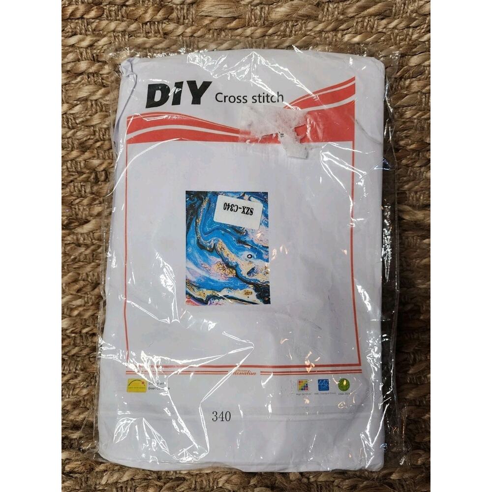 DIY Counted Cross Stitch Kit Multicolor Swirl NEW! Crafts